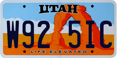 UT license plate W925IC