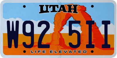 UT license plate W925II