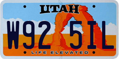 UT license plate W925IL