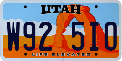 UT license plate W925IO