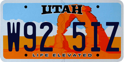 UT license plate W925IZ