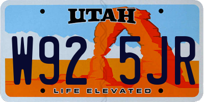 UT license plate W925JR