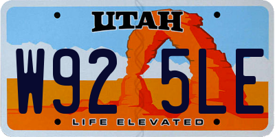 UT license plate W925LE
