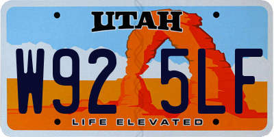 UT license plate W925LF
