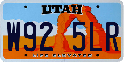 UT license plate W925LR