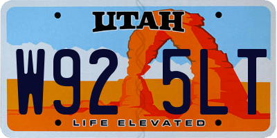 UT license plate W925LT