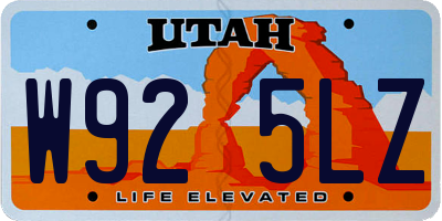 UT license plate W925LZ
