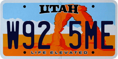 UT license plate W925ME