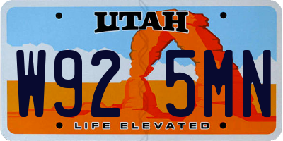 UT license plate W925MN