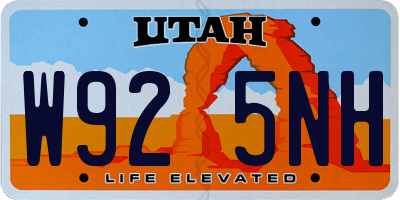 UT license plate W925NH