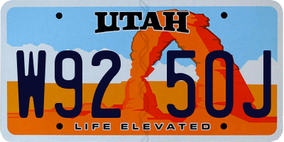 UT license plate W925OJ