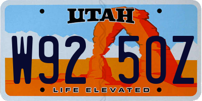 UT license plate W925OZ
