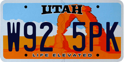UT license plate W925PK