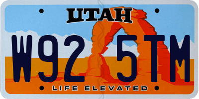 UT license plate W925TM