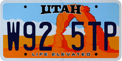 UT license plate W925TP