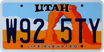 UT license plate W925TY