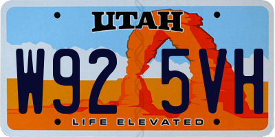 UT license plate W925VH
