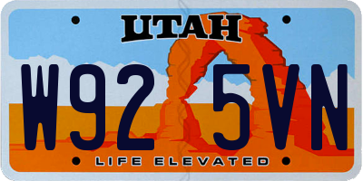 UT license plate W925VN