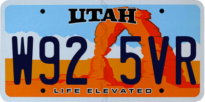 UT license plate W925VR
