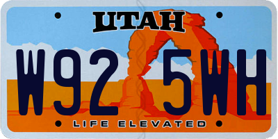 UT license plate W925WH