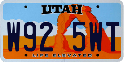 UT license plate W925WT