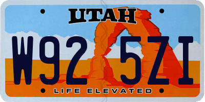 UT license plate W925ZI