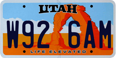 UT license plate W926AM