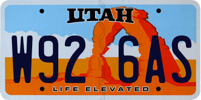 UT license plate W926AS
