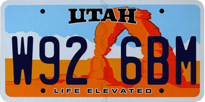 UT license plate W926BM