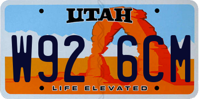 UT license plate W926CM