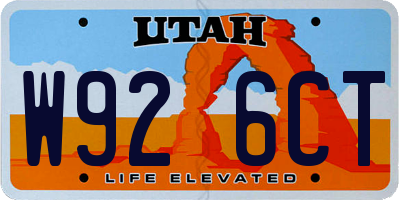 UT license plate W926CT