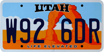 UT license plate W926DR