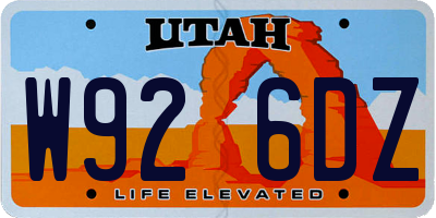 UT license plate W926DZ