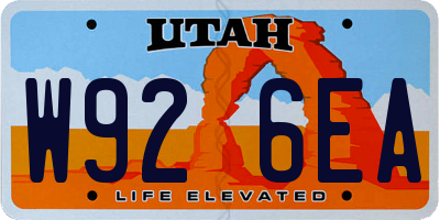 UT license plate W926EA