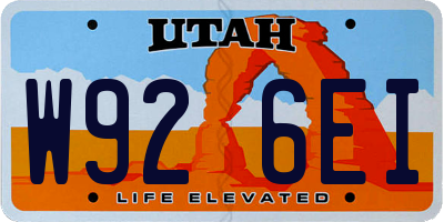 UT license plate W926EI