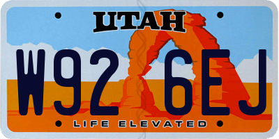UT license plate W926EJ