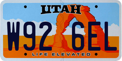 UT license plate W926EL