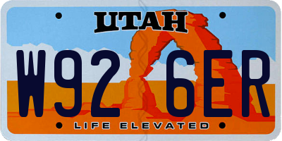 UT license plate W926ER