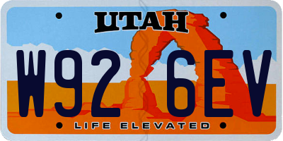 UT license plate W926EV