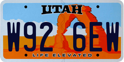 UT license plate W926EW