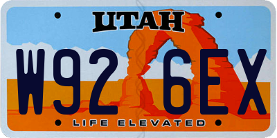 UT license plate W926EX