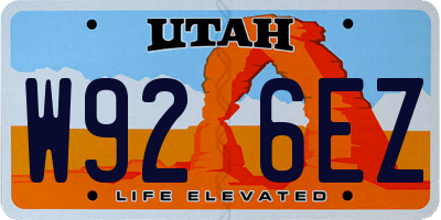 UT license plate W926EZ