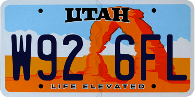 UT license plate W926FL