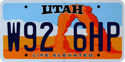 UT license plate W926HP
