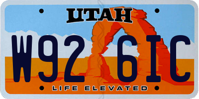 UT license plate W926IC