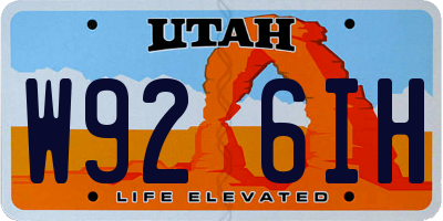 UT license plate W926IH