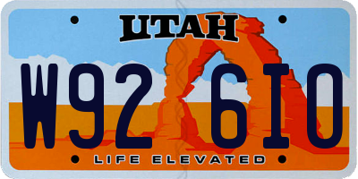 UT license plate W926IO