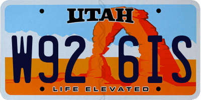 UT license plate W926IS