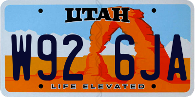 UT license plate W926JA