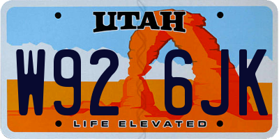UT license plate W926JK